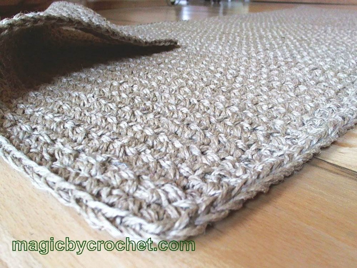 Extra Long Hallway Runner Rug, Handmade, Jute Crochet Rug, no.032
